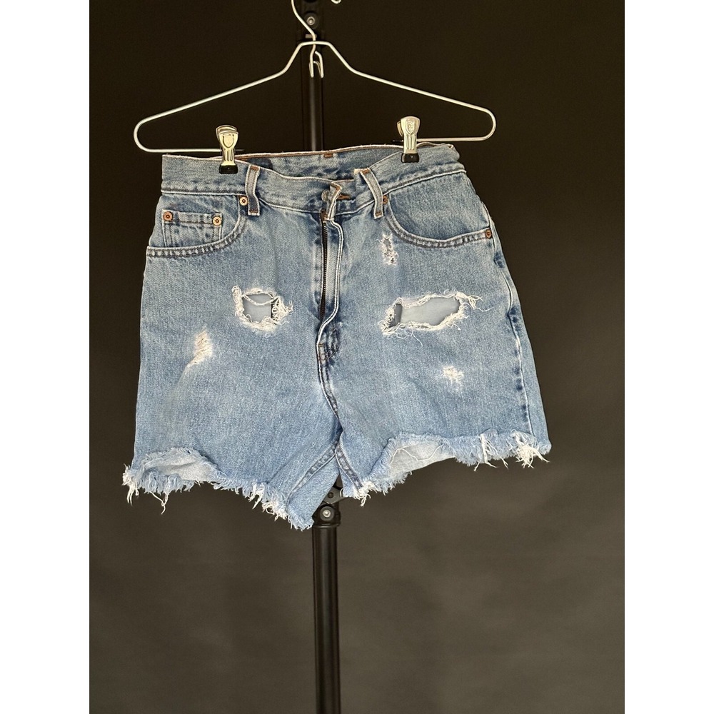 Levi's Distressed Light Blue Denim Jean Shorts